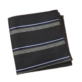 Brown Gray Striped Pocket Square