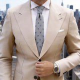 Gray Blue Dotted Knitted Tie