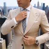 Gray Blue Dotted Knitted Tie