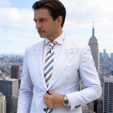 White Brown Striped Necktie