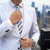 White Brown Striped Necktie