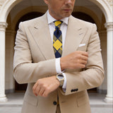 Navy Yellow Plaid Necktie