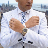 White Blue Plaid Necktie