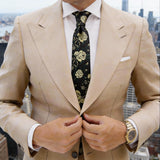 Black with Gold Rose Necktie