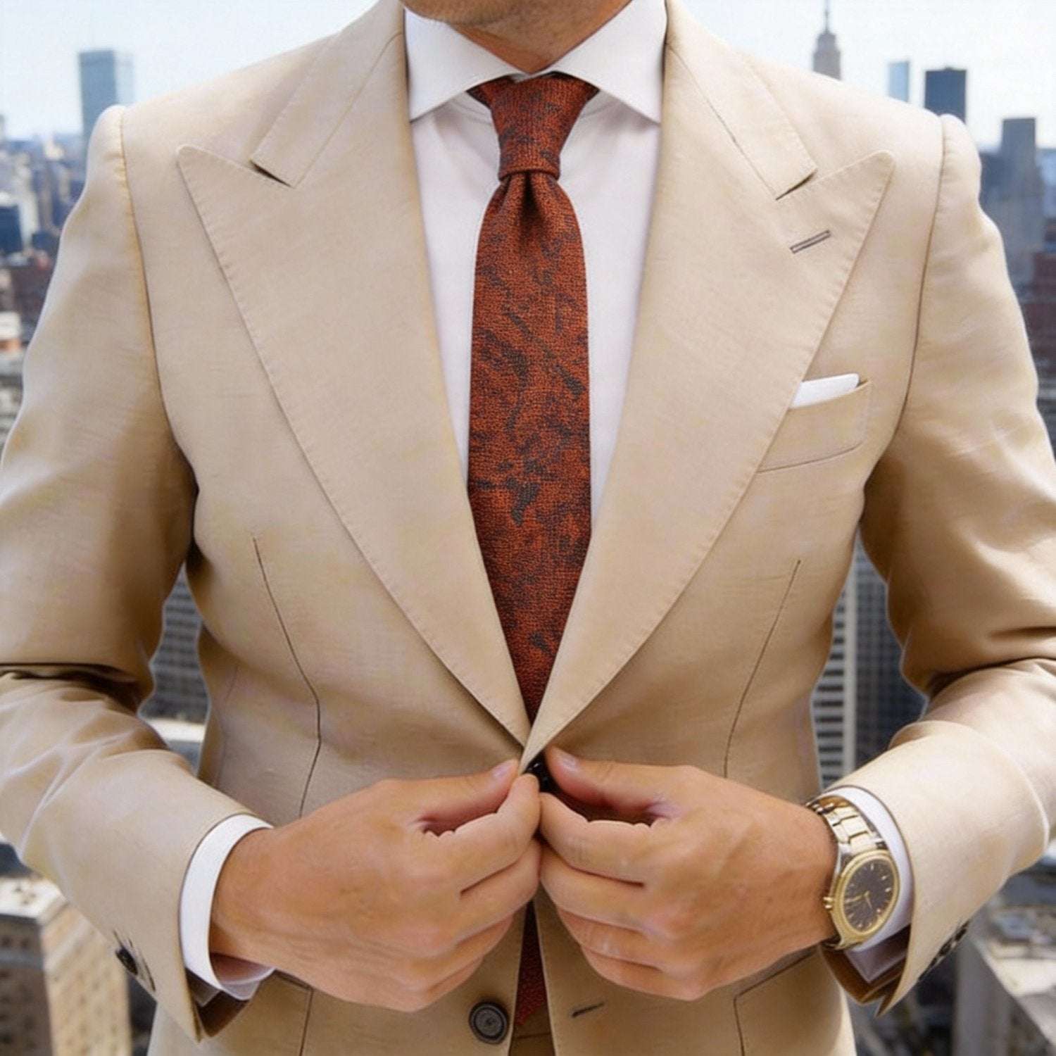 Red With Black Speckled Necktie