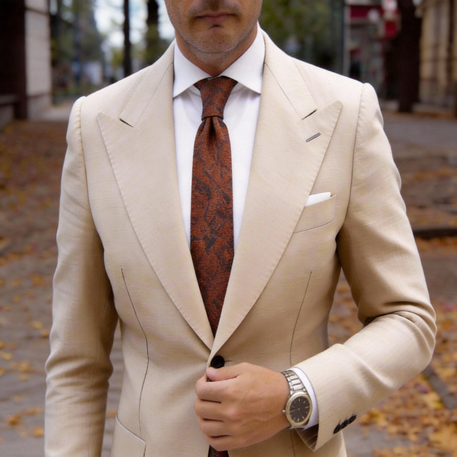 Red With Black Speckled Necktie