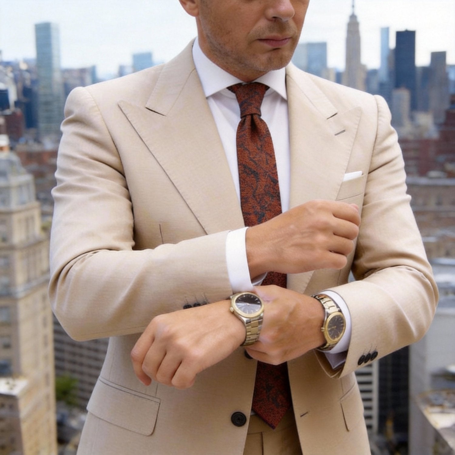 Red With Black Speckled Necktie