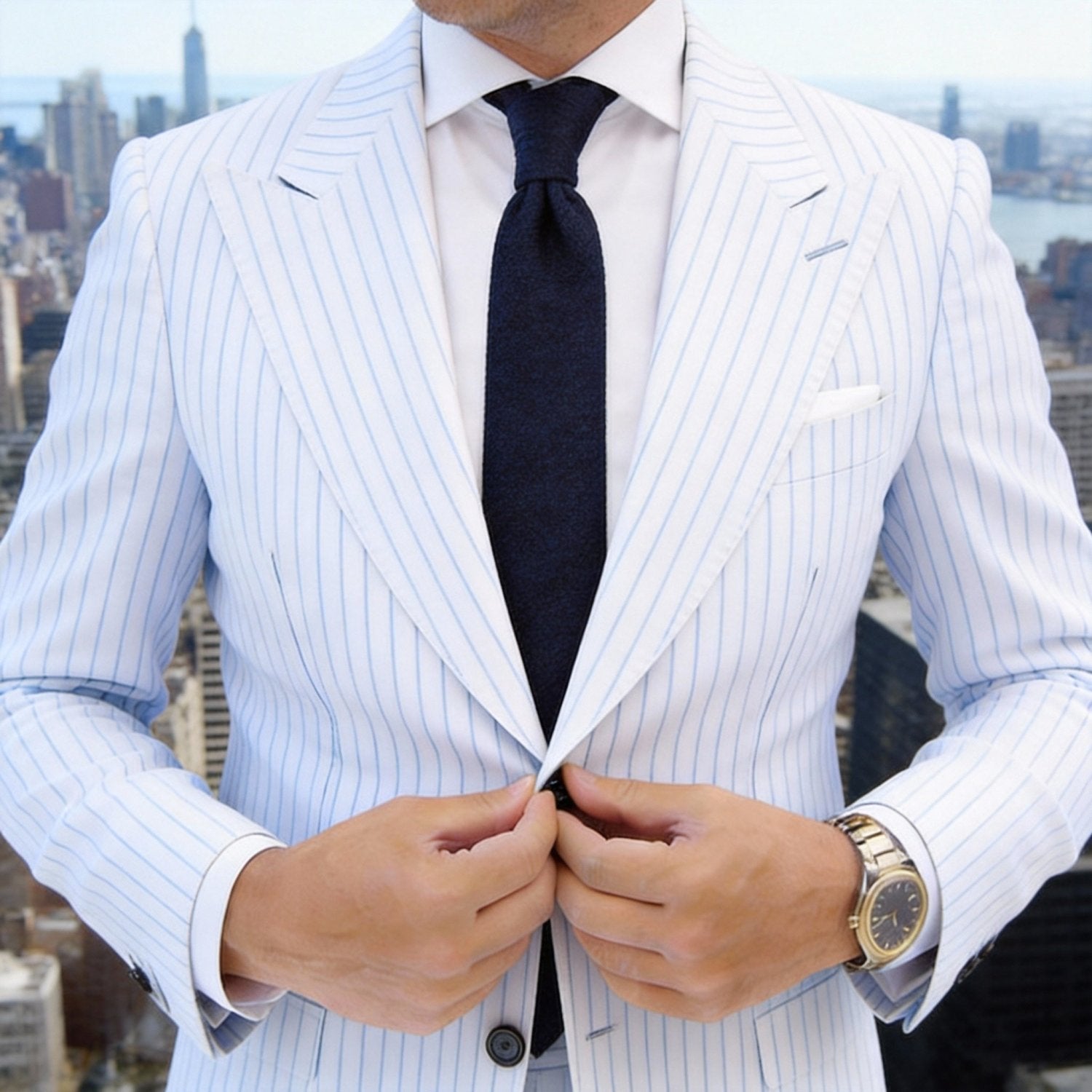 Dark Blue with Textured Pattern Necktie