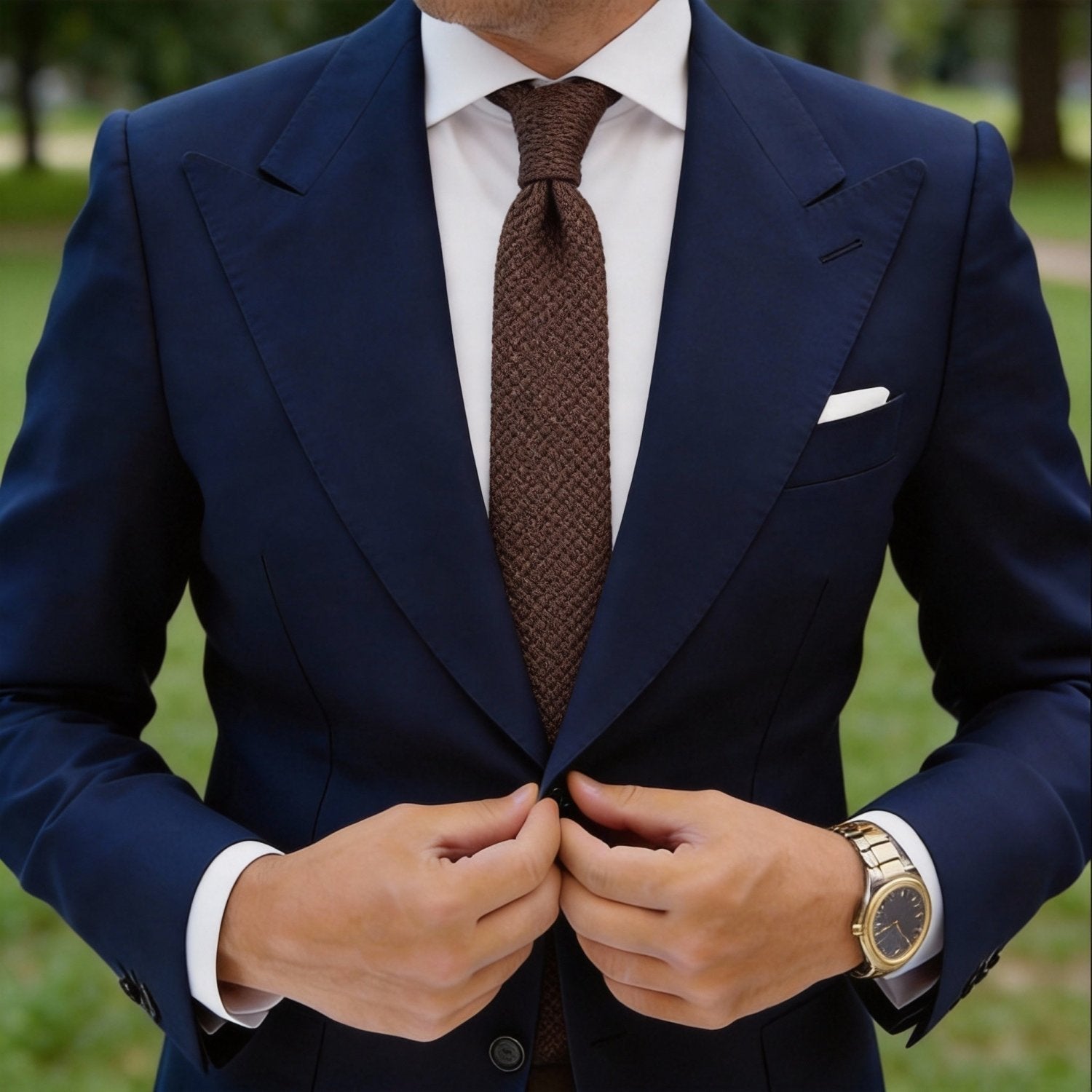 Brown with Dark Brown Textured Necktie