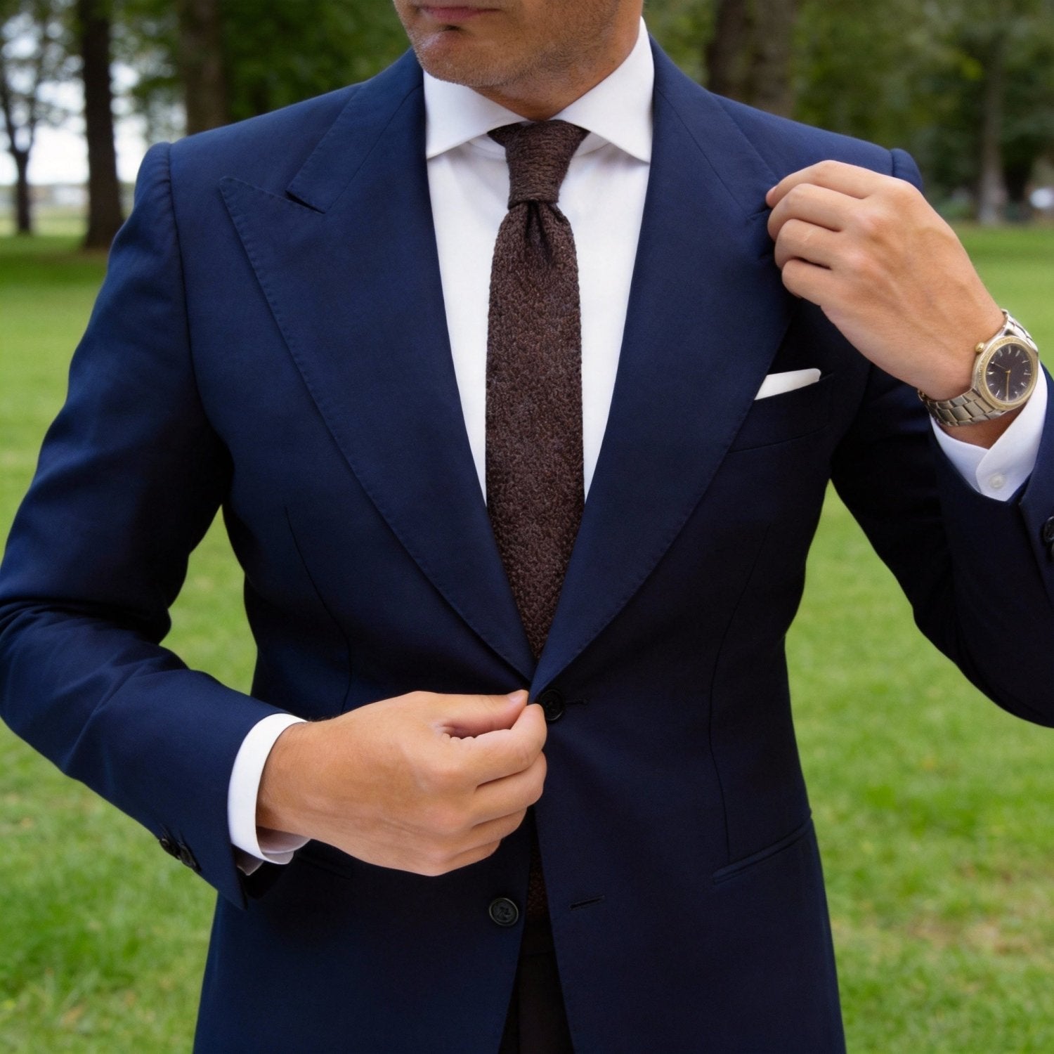 Brown with Dark Brown Textured Necktie