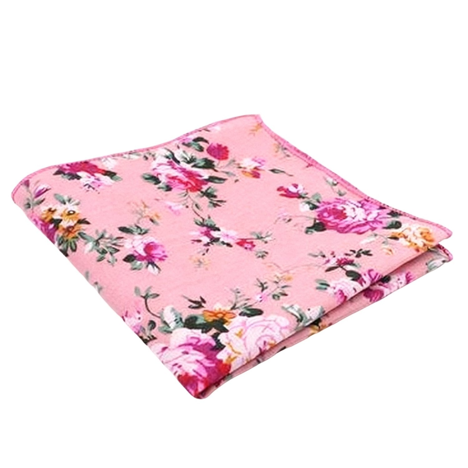 Pink With Floral Pattern Pocket Square