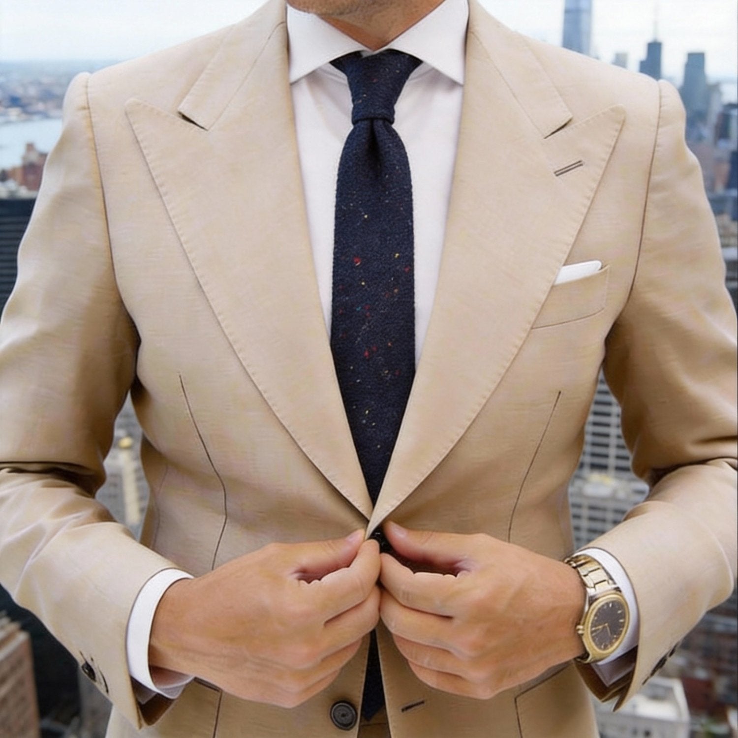 Maroon Necktie With Multicolor Specks