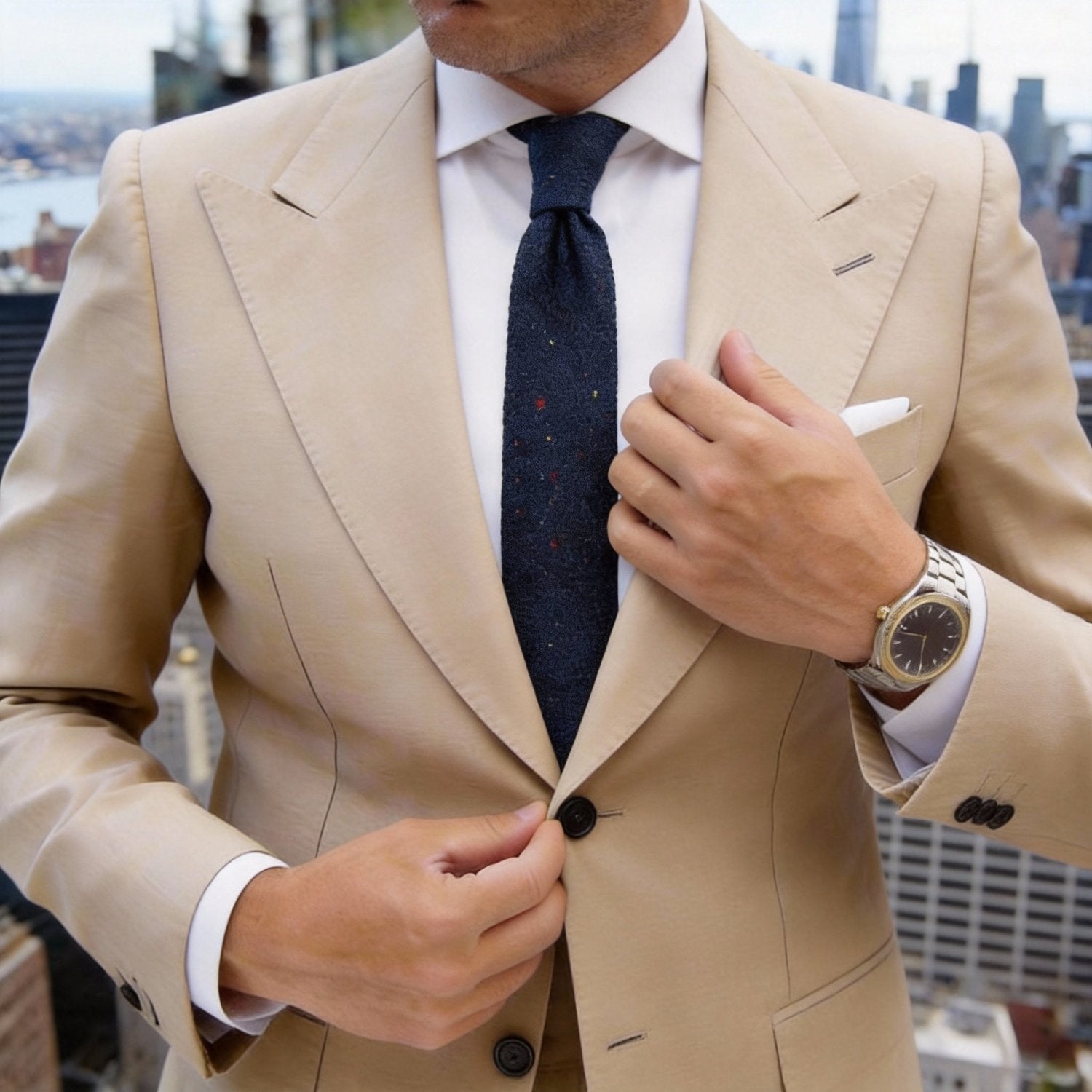 Maroon Necktie With Multicolor Specks