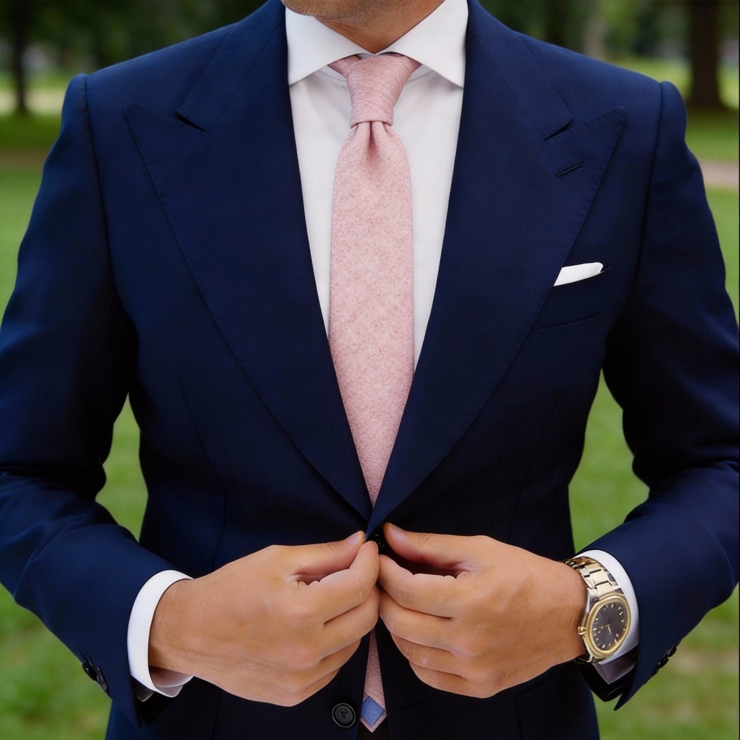 Pink With Textured Necktie