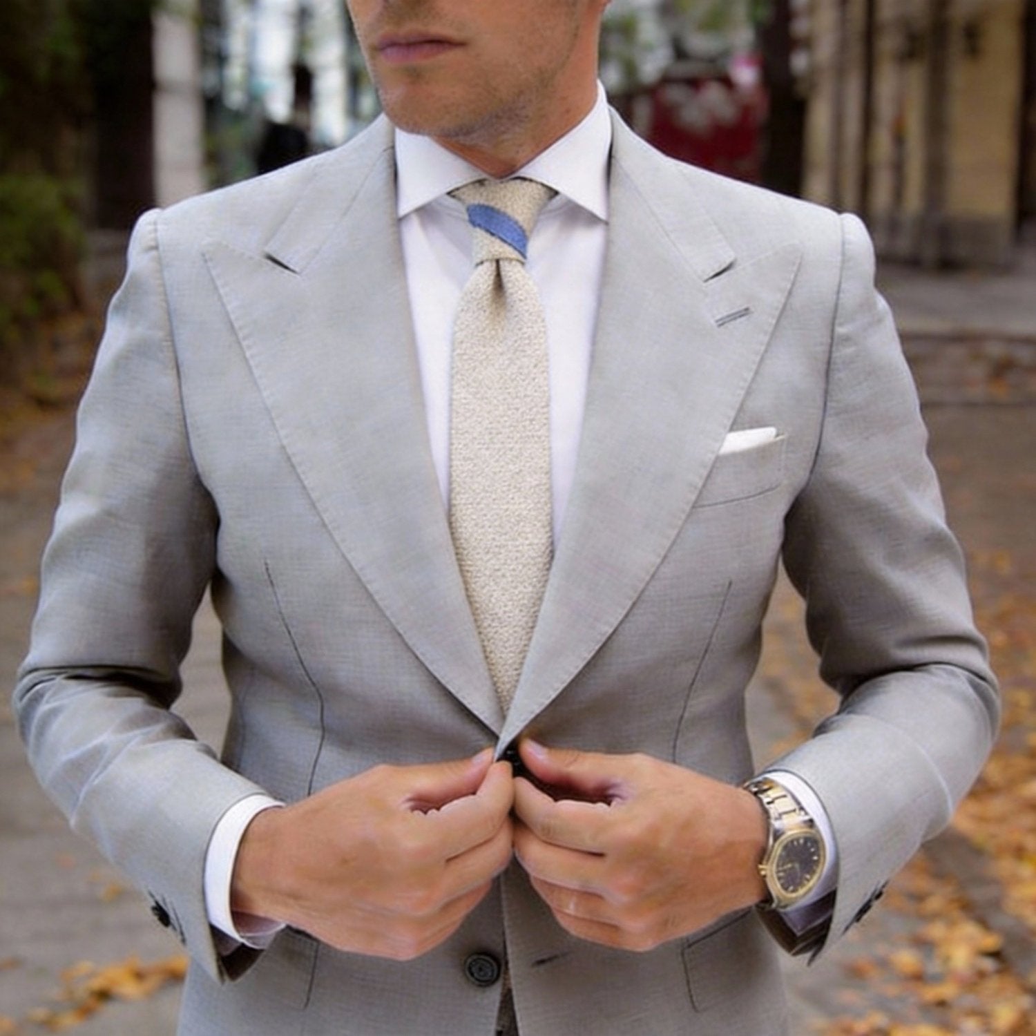 Light Beige With Subtle Texture Necktie