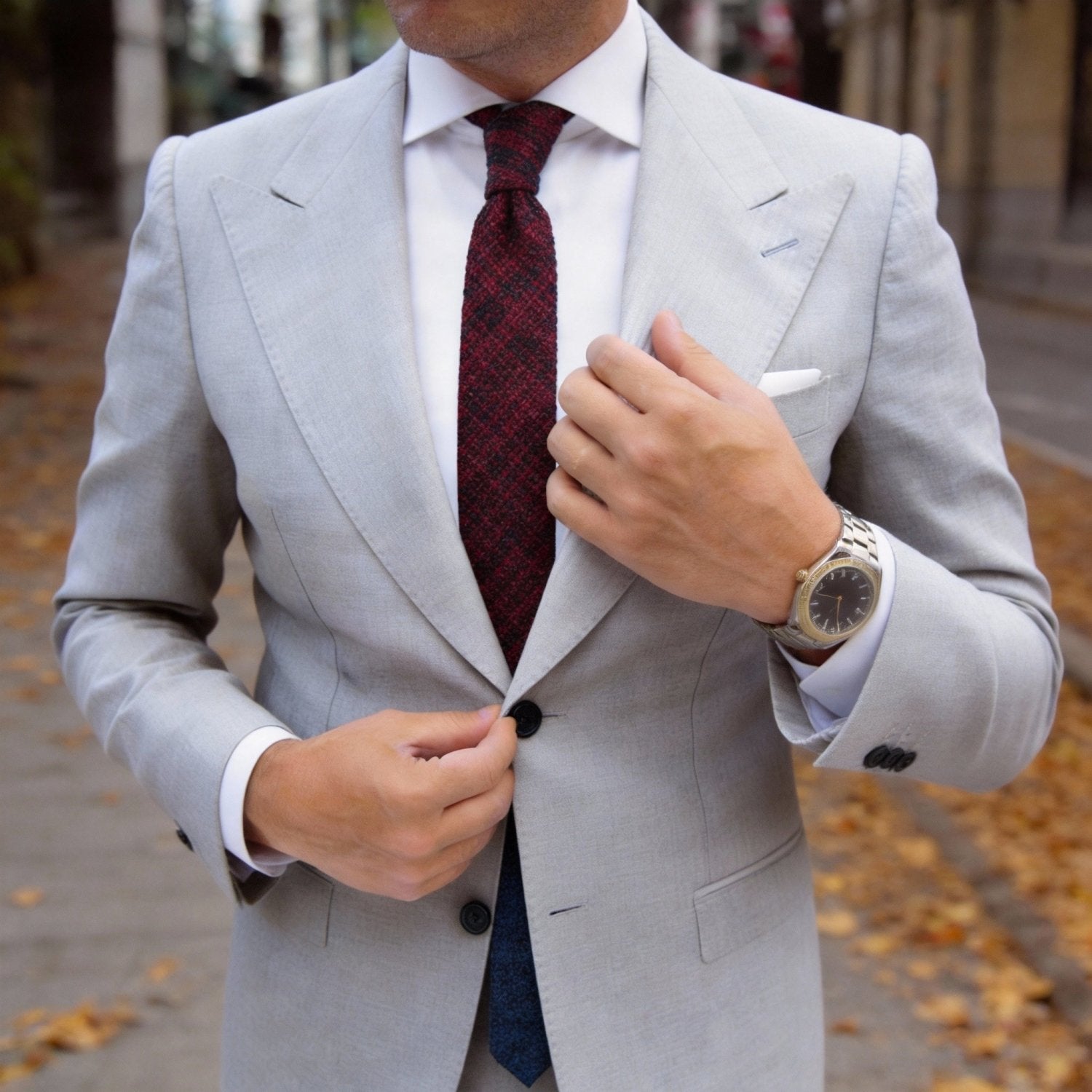 Red With Black Plaid Necktie