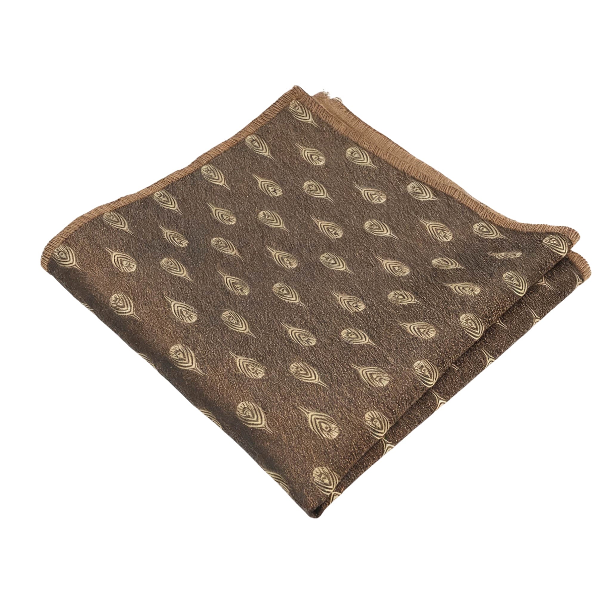 Brown Gold Paisley Pocket Square