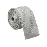 Gray Gray Textured Necktie