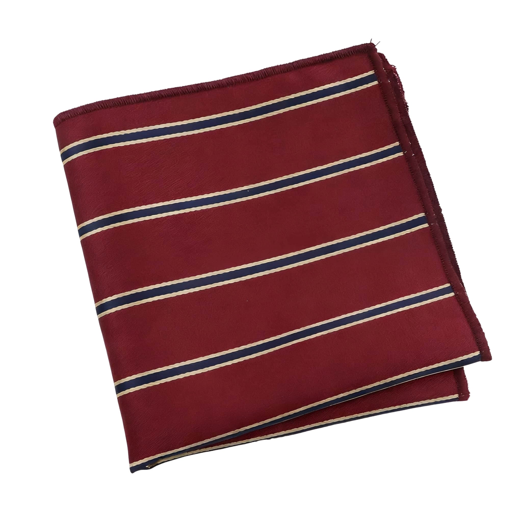 Burgundy Blue Logo Pocket Square
