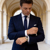 Navy Blue With Light Blue Diamond Necktie