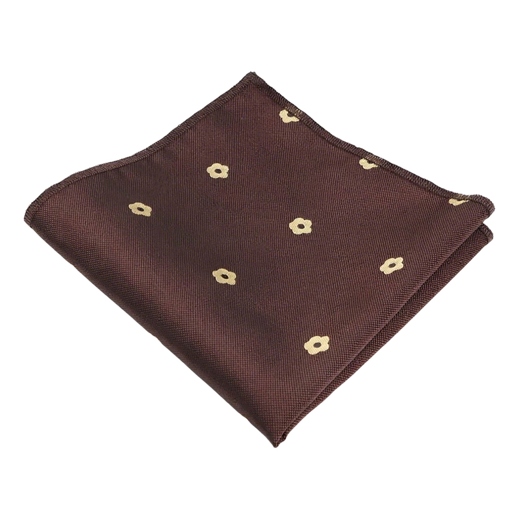 Brown Beige Floral Pocket Square