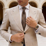 Brown Necktie with Brown Plaid Pattern