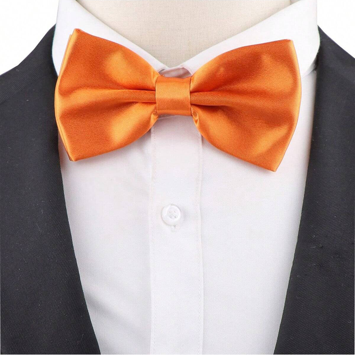 ZONFAZ Silk Solid Color Bowtie for Men Classical Formal Casual Wedding Business Bow Tie