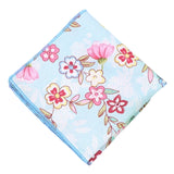 Light Blue Pink Floral Pocket Square