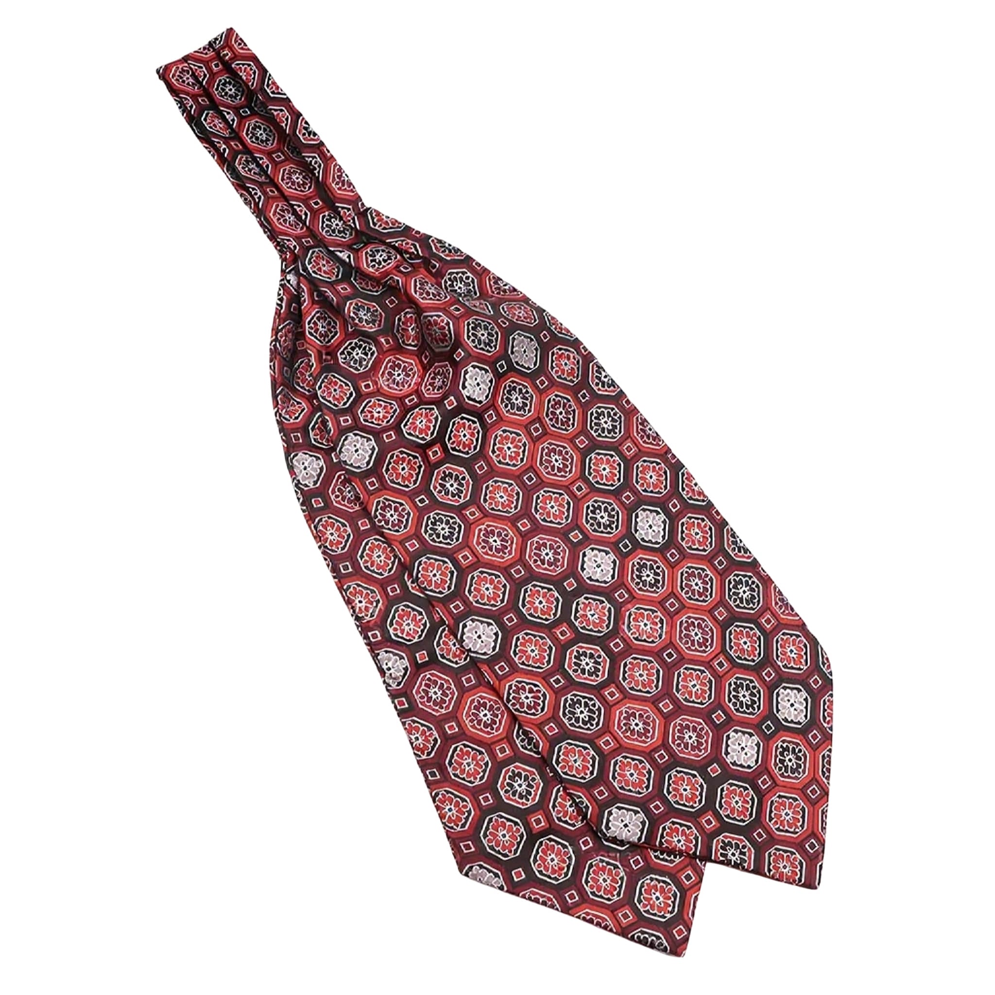 Red Black Geometric Ascot