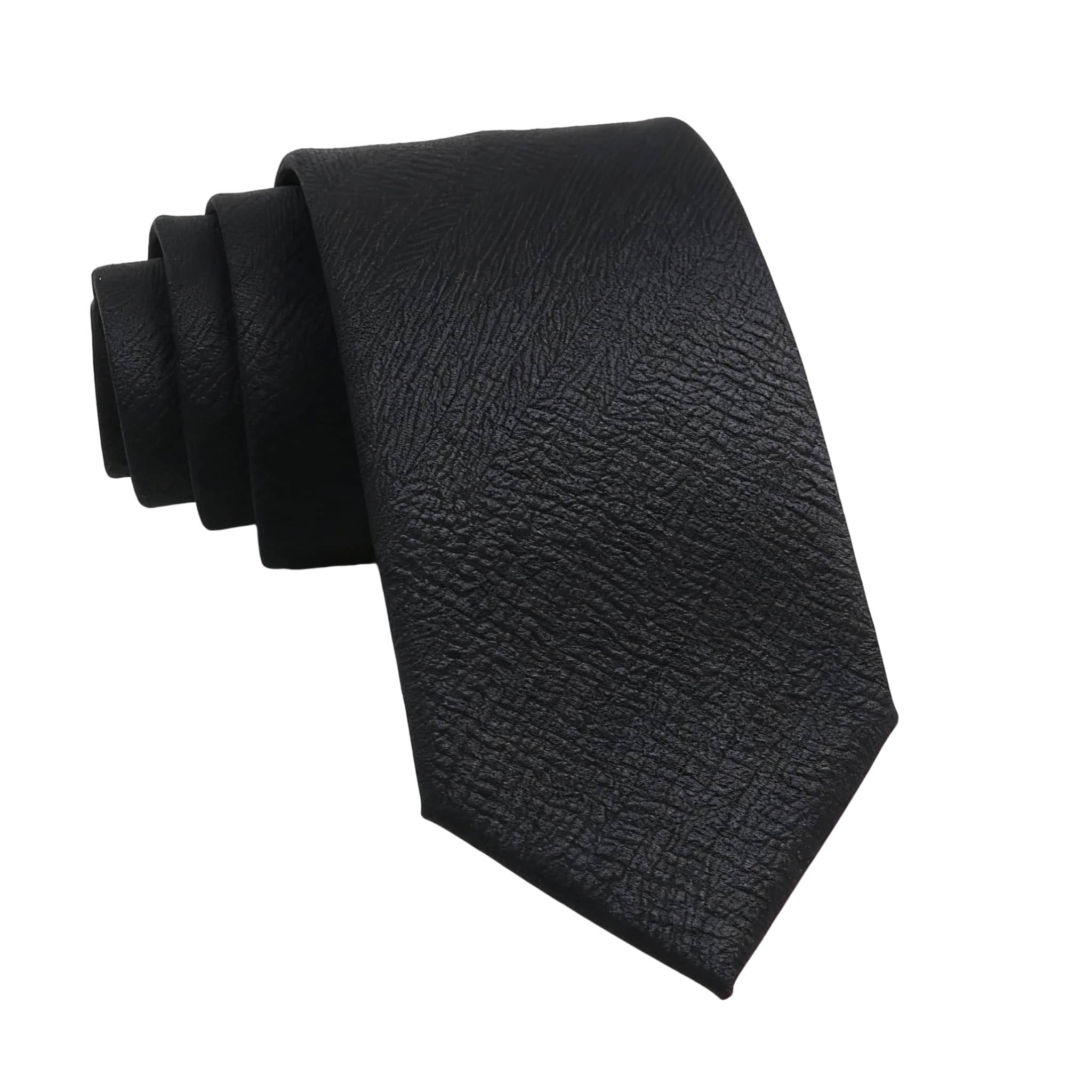 Black Herringbone Necktie