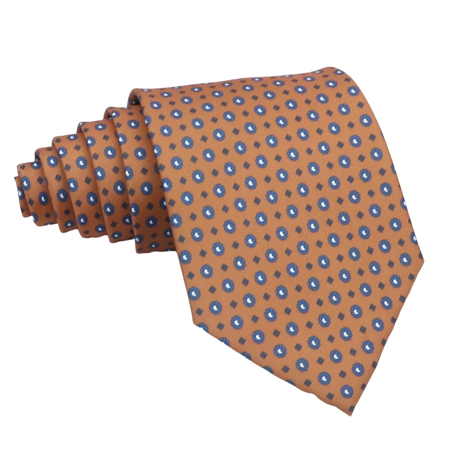 Orange With Blue Circles Necktie
