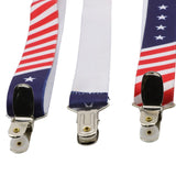 USA Star & Stripe Pattern Adjustable Clip‑On Suspenders
