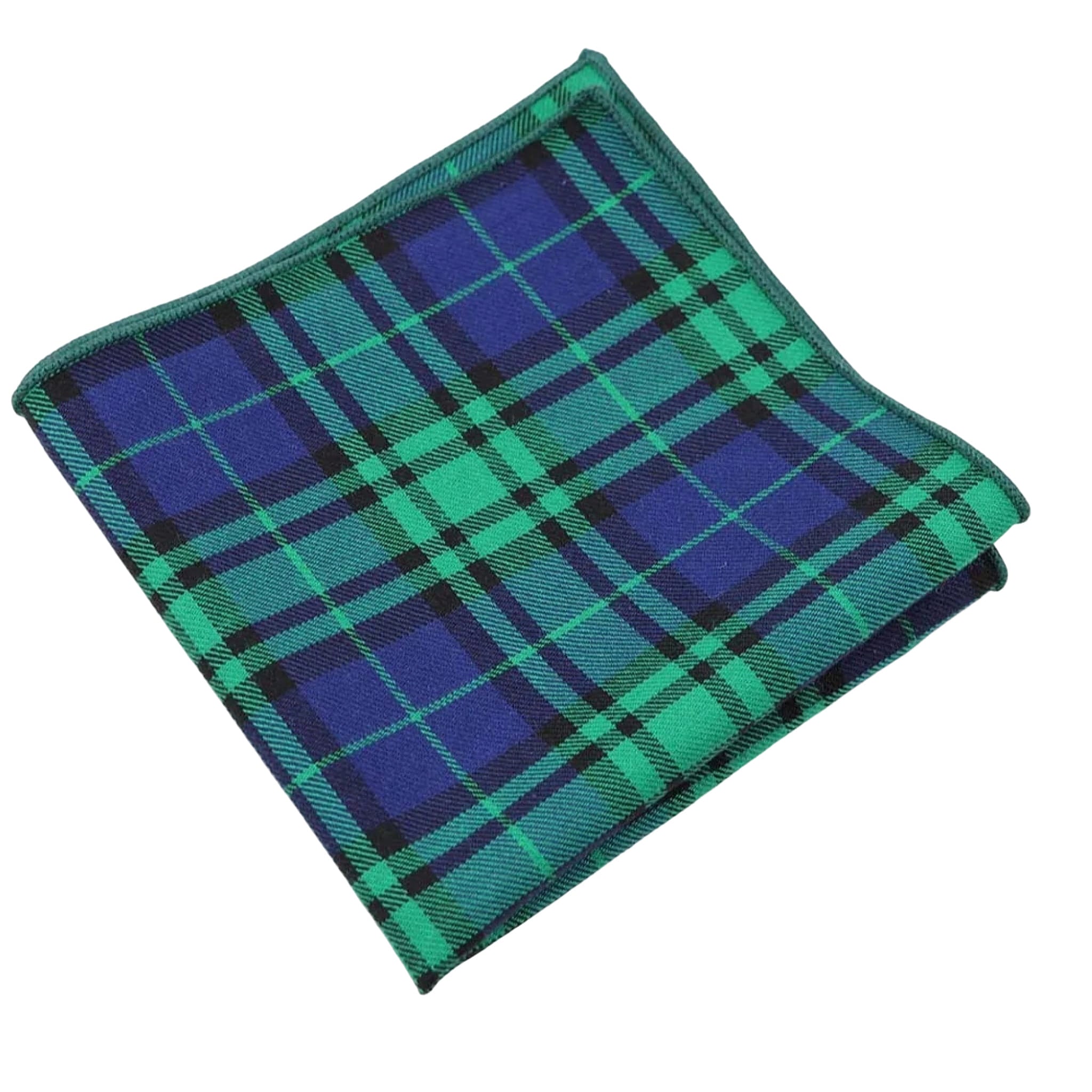 Green Blue Plaid Pocket Square