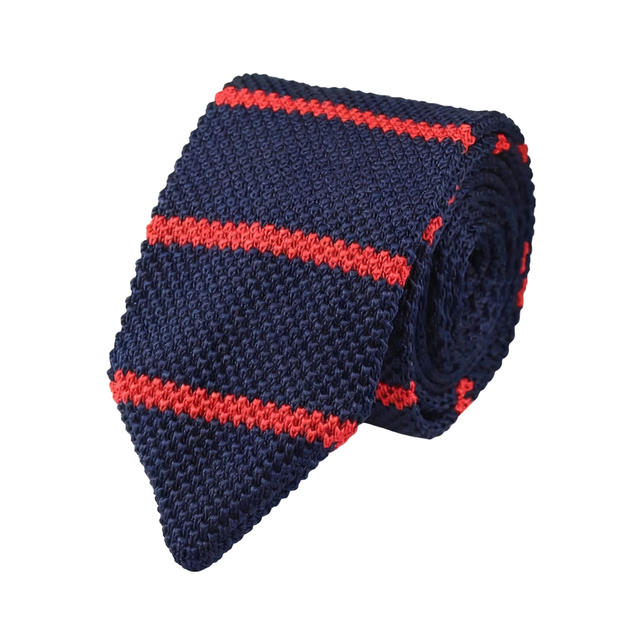Navy Red Stripe Knitted Necktie
