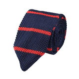 Navy Red Stripe Knitted Necktie