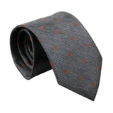 Gray Orange Polka Dot Necktie
