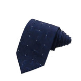 Navy Blue White Geometric Necktie