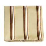 Beige Brown Striped Pocket Square