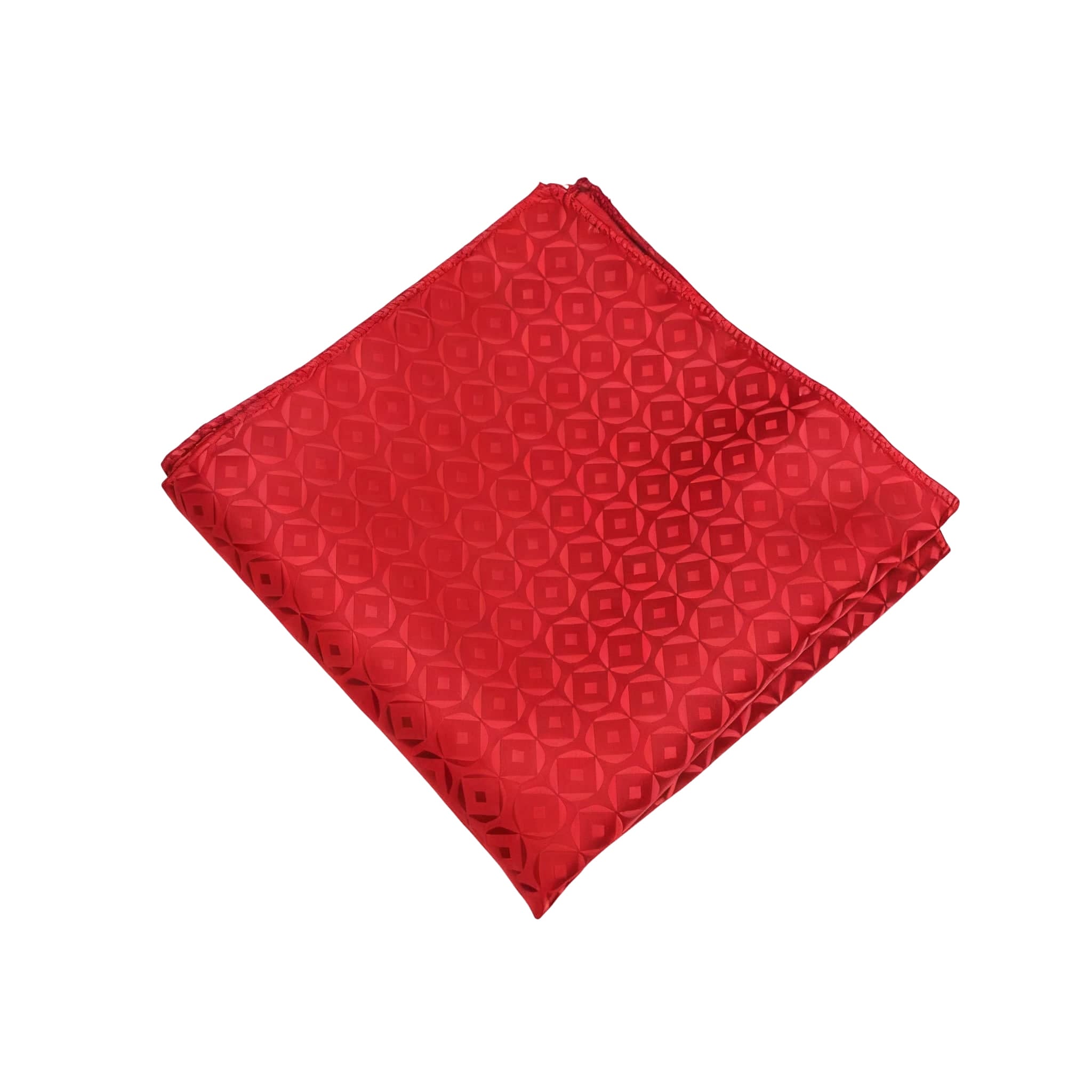 Red Red Geometric Pocket Square