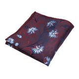 Burgundy White Floral Pocket Square