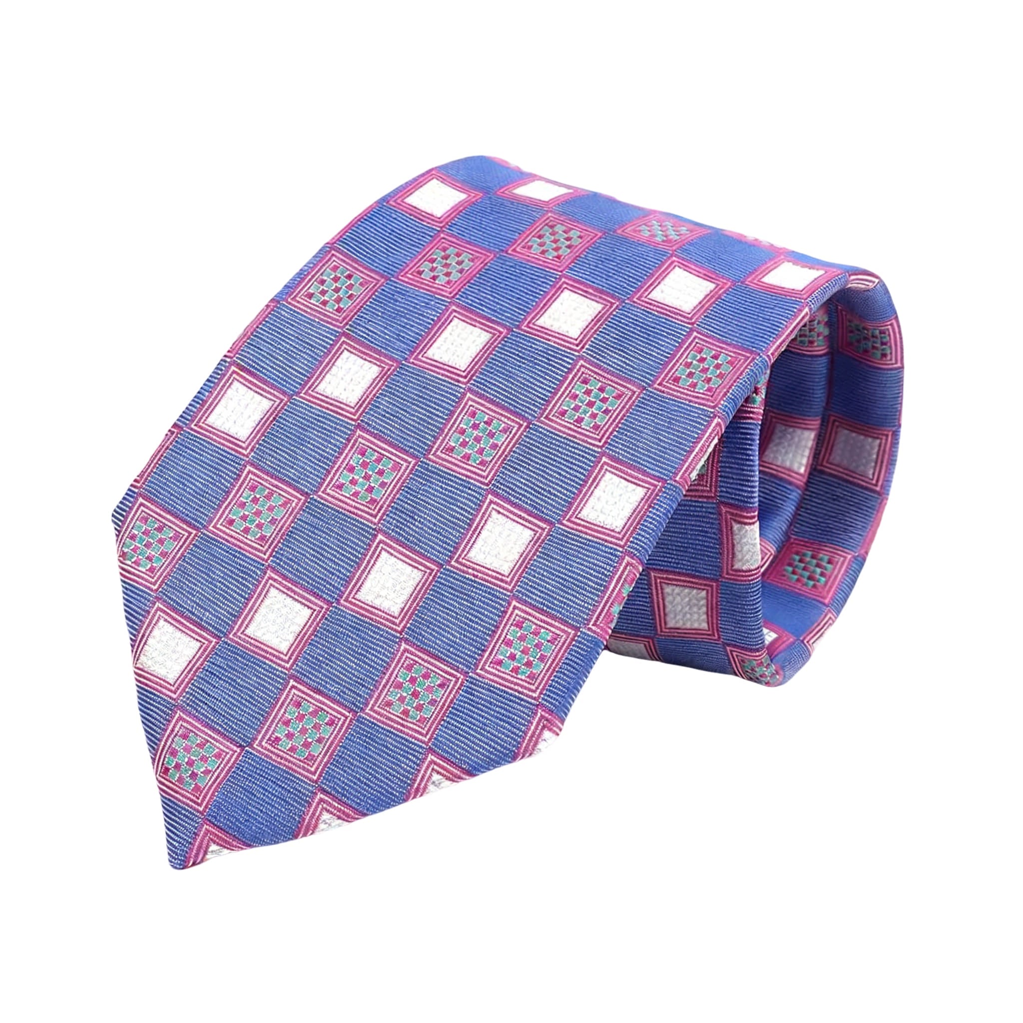 Blue White Checkered Necktie