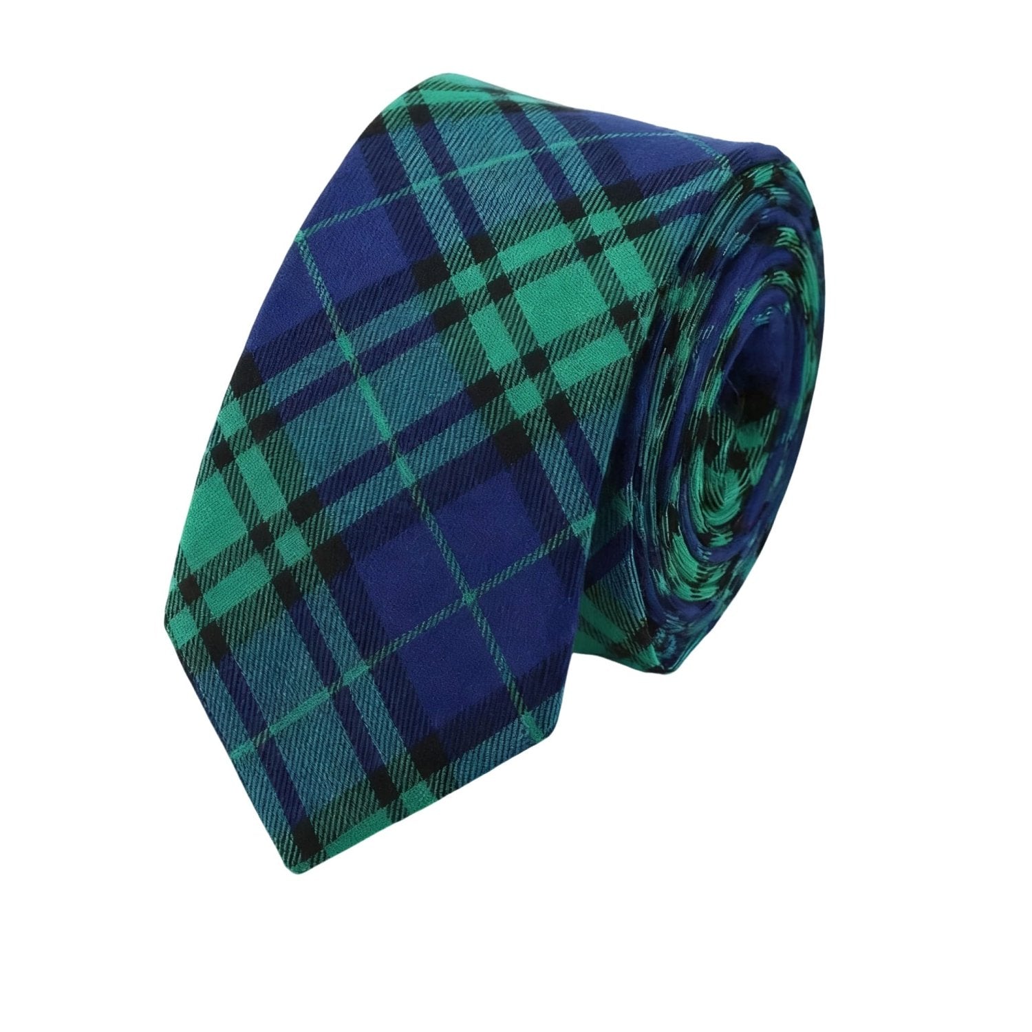 Blue With Green Plaid Necktie