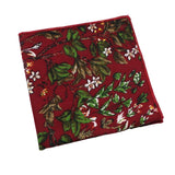 Red Green Floral Pocket Square