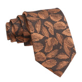 Brown Gold Floral Necktie