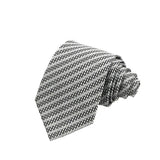 White Black Geometric Necktie