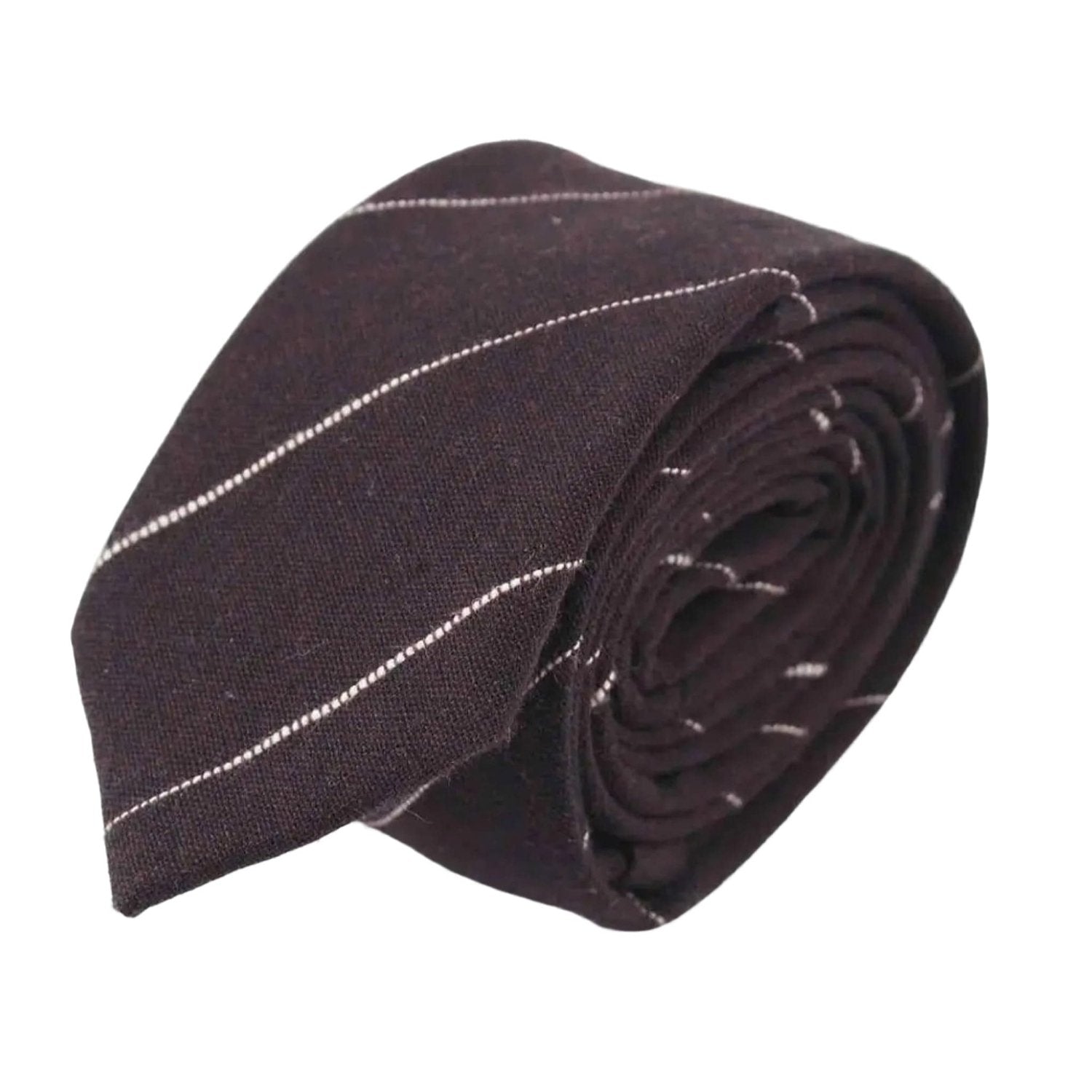 Dark Brown with White Stripe Necktie