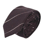 Brown White Stripe Tie