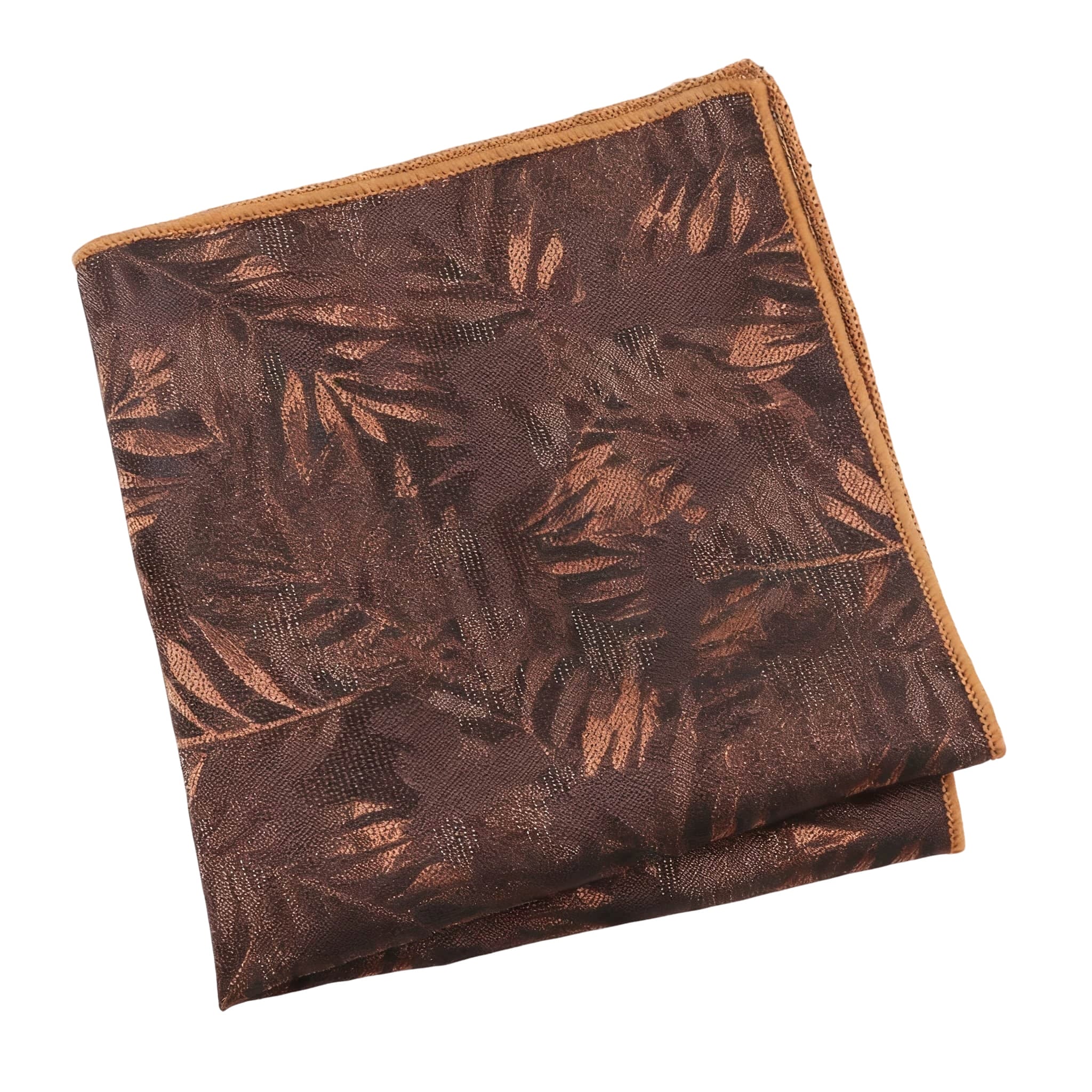 Brown Brown Leaf Pocket Square