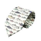 Off White Multicolor Fish Necktie