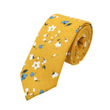 Yellow White Floral Necktie